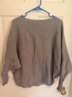 Philosophy Gray Ribbed Off-Shoulder Sweater